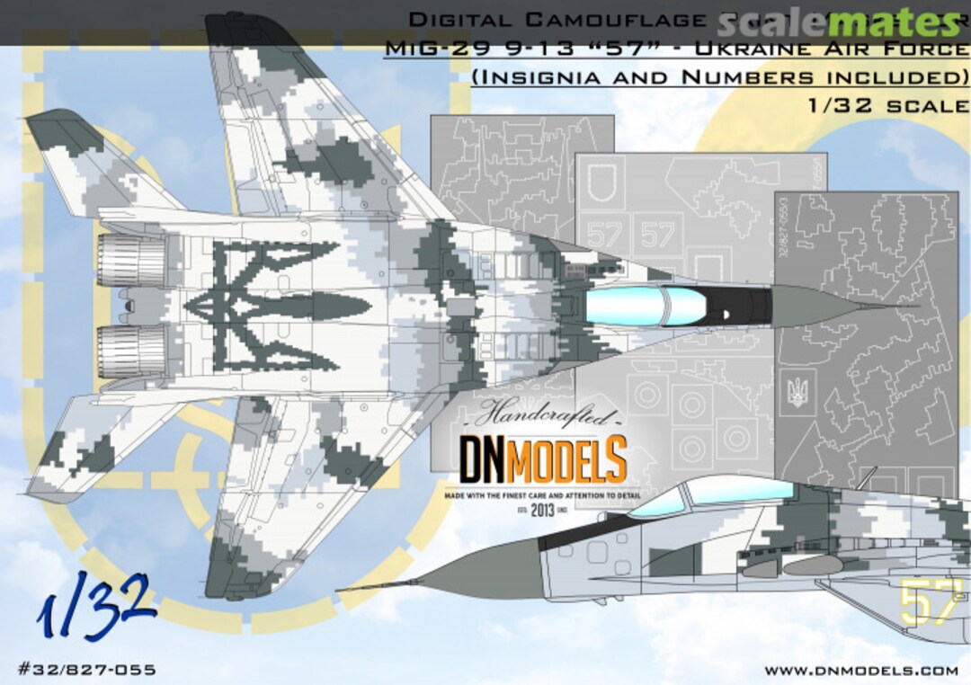 Boxart MiG-29 Fulcrum Ukrainian Digital Camo Paint Mask set 32/827-055 DN Models