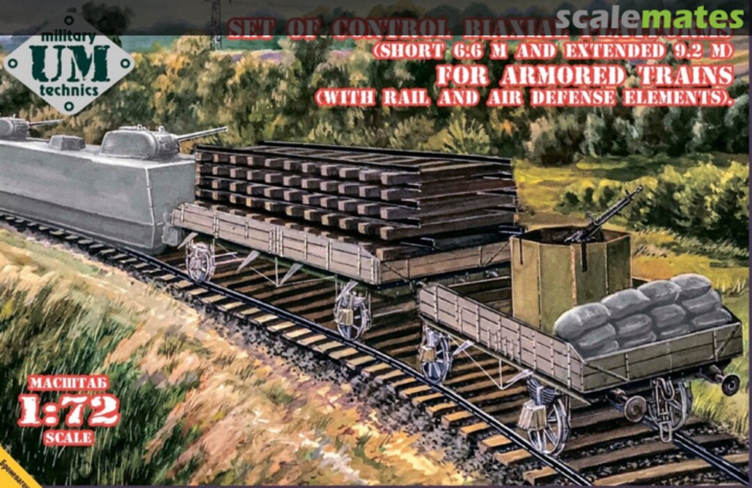 Boxart Set of Control Biaxial Platforms for Armored Trains 706 UM Military Technics