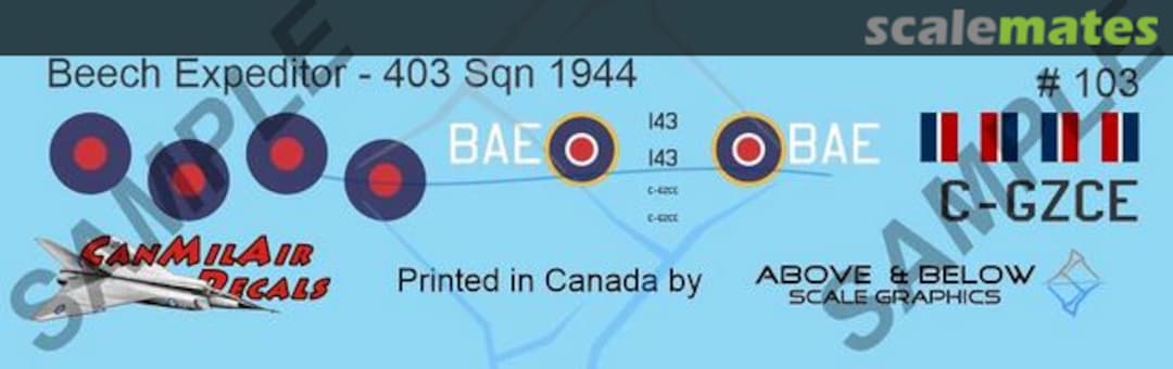 Boxart Beechcraft C-45D Expeditor 103 Above & Below Graphics Boxart Beechcraft C-45D Expeditor 103 Above & Below Graphics