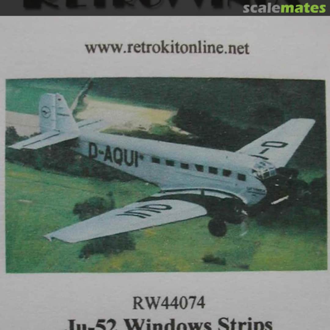 Boxart Ju-52 Window Strips RW44074 RetroWings Boxart Ju-52 Window Strips RW44074 RetroWings
