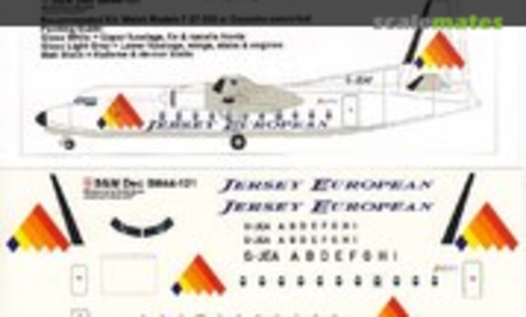 1:144 Jersey European Fokker F-27-500 (S&M Dec SM44-121) SM44-121