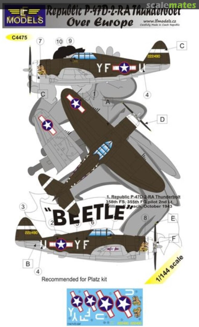 Boxart Republic P-47D-2-RA Thunderbolt over Europe C4475 LF Models Boxart Republic P-47D-2-RA Thunderbolt over Europe C4475 LF Models