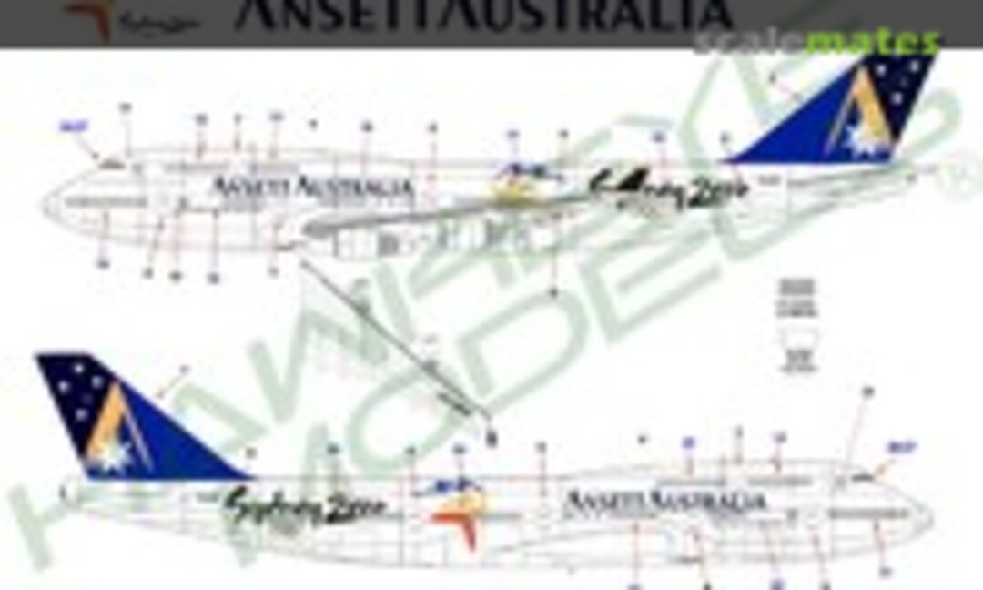 1:144 Ansett, Boeing 747-400, 2000 Olympics scheme (Hawkeye Models CDS-104) CDS-104