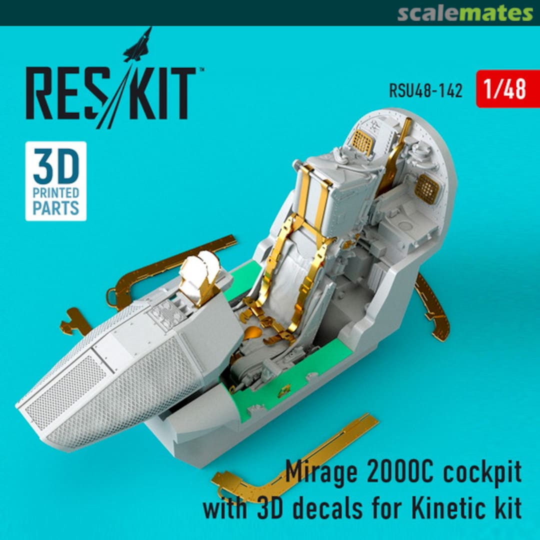 Boxart Mirage 2000C - cockpit with 3D decals RSU48-0142 ResKit Boxart Mirage 2000C - cockpit with 3D decals RSU48-0142 ResKit