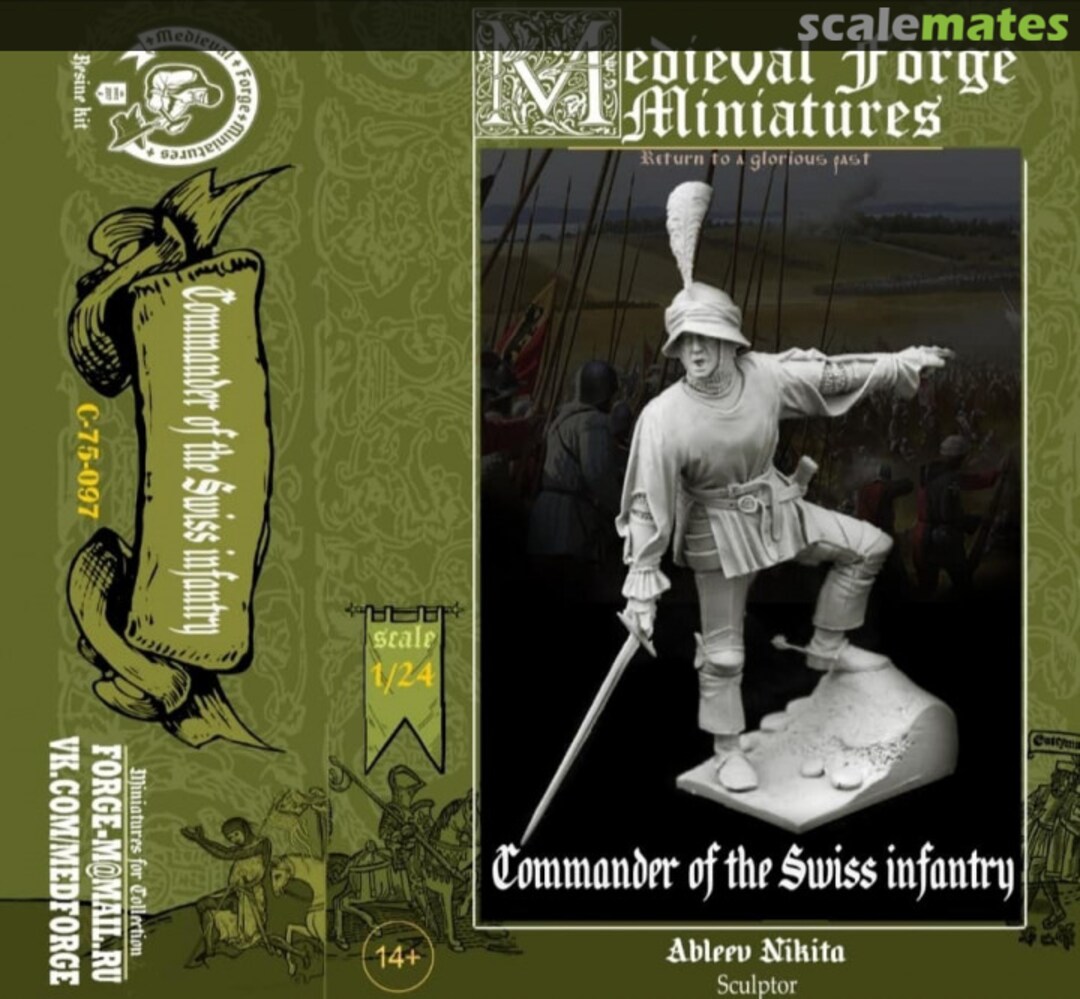 Boxart Commander of the Swiss infantry C-75-097 Medieval Forge Miniatures Boxart Commander of the Swiss infantry C-75-097 Medieval Forge Miniatures