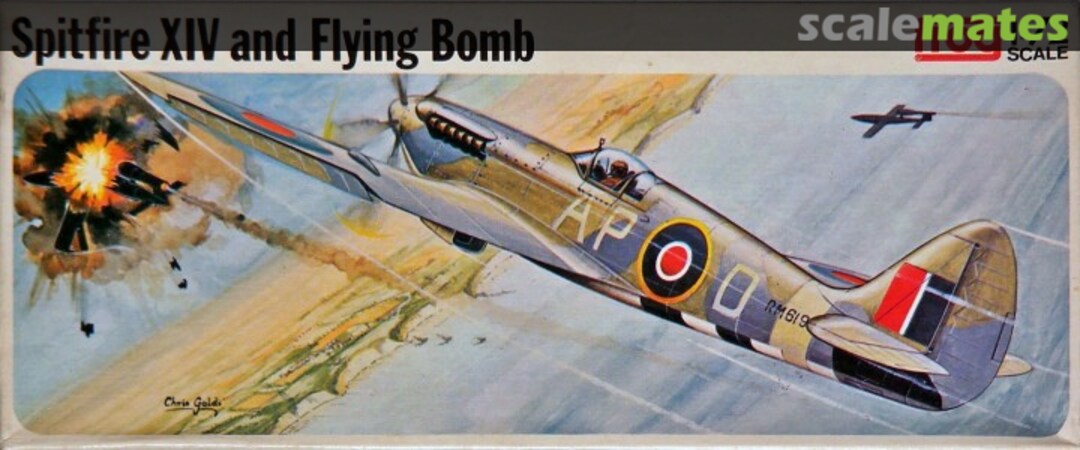 Boxart Spitfire XIV and Flying Bomb F194 FROG Boxart Spitfire XIV and Flying Bomb F194 FROG