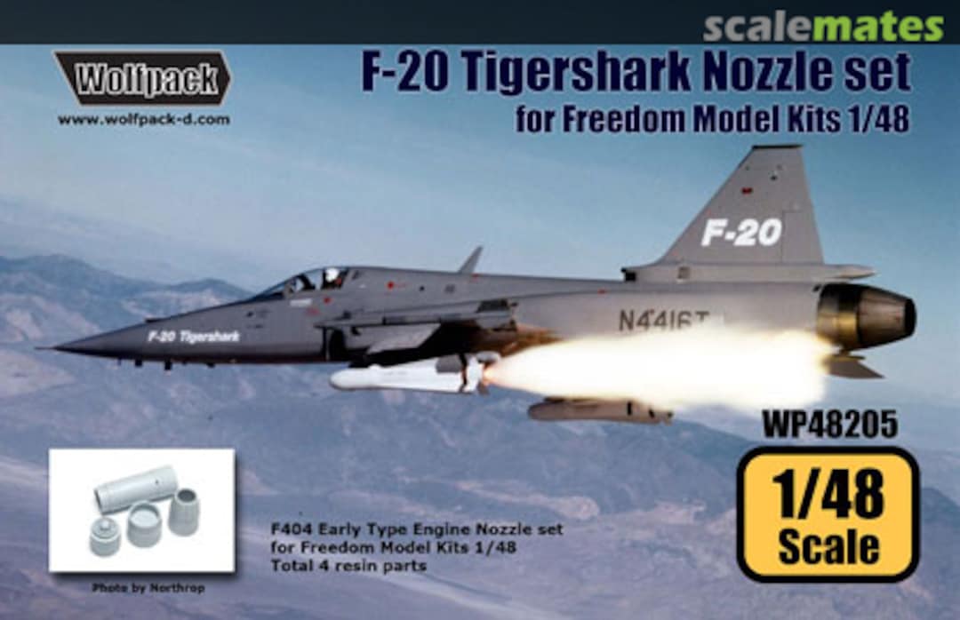 Boxart F-20 Tigershark Engine Nozzle Set WP48205 Wolfpack Boxart F-20 Tigershark Engine Nozzle Set WP48205 Wolfpack