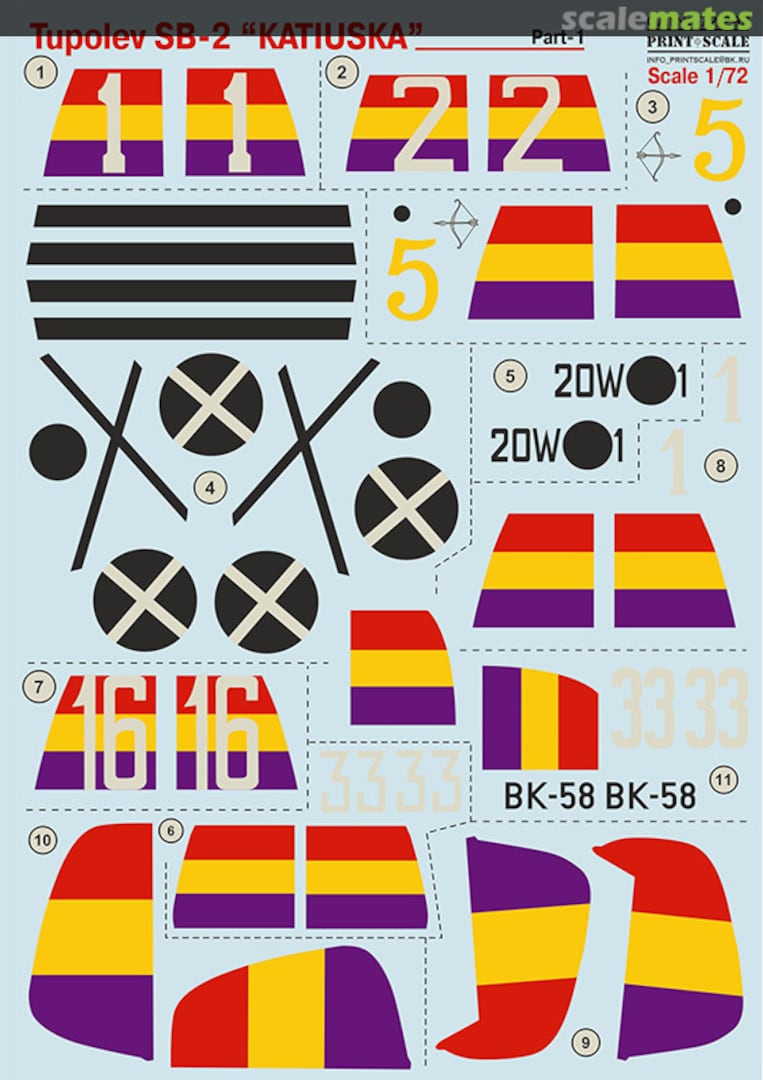 Boxart Tupolev SB-2 Katiuska. Part 1 72-292 Print Scale Boxart Tupolev SB-2 Katiuska. Part 1 72-292 Print Scale