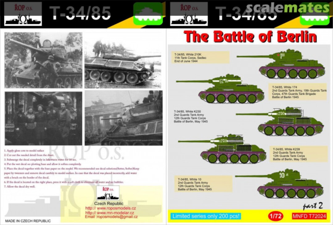 Boxart T-34/85 - THE BATTLE OF BERLIN MNFDT72024 ROP o.s. Boxart T-34/85 - THE BATTLE OF BERLIN MNFDT72024 ROP o.s.