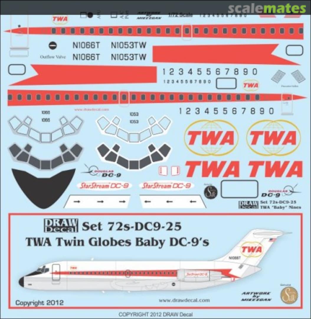 Boxart McDonnell Douglas DC-9 72-DC9-25 Draw Decal Boxart McDonnell Douglas DC-9 72-DC9-25 Draw Decal