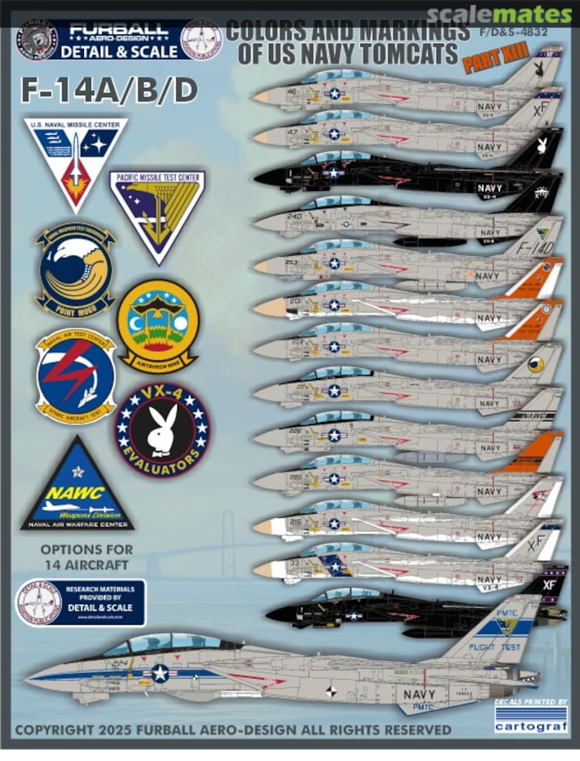 Boxart Colors & Marking of US Navy Tomcats F/D&S-4832 Furball Aero-Design