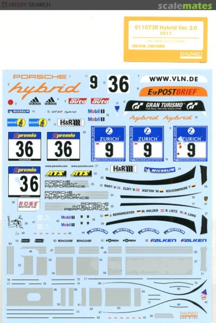 Boxart Porsche 911 GT3R Hybrid Version SHK-D160 Shunko Models Boxart Porsche 911 GT3R Hybrid Version SHK-D160 Shunko Models