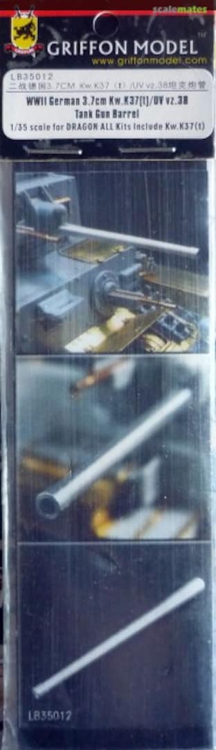 Boxart 3,7 cm Kw.K 37(t)/UV vz. 38 Tank Gun Barrel LB35012 Griffon Model Boxart 3,7 cm Kw.K 37(t)/UV vz. 38 Tank Gun Barrel LB35012 Griffon Model
