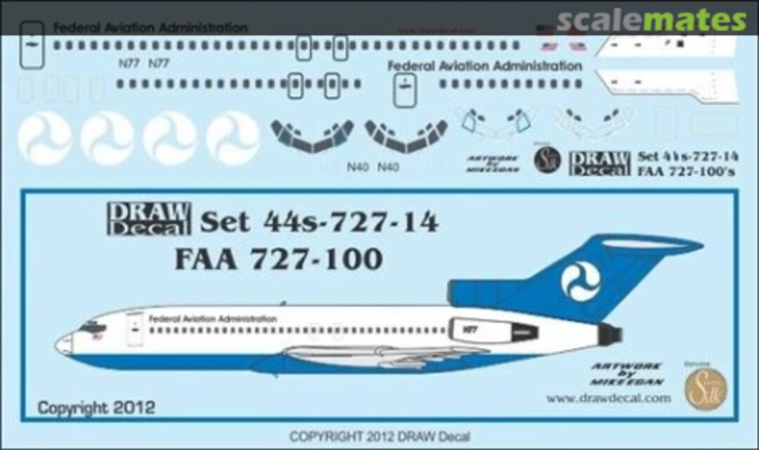 Boxart FAA 727-100s 44-727-14 Draw Decal Boxart FAA 727-100s 44-727-14 Draw Decal