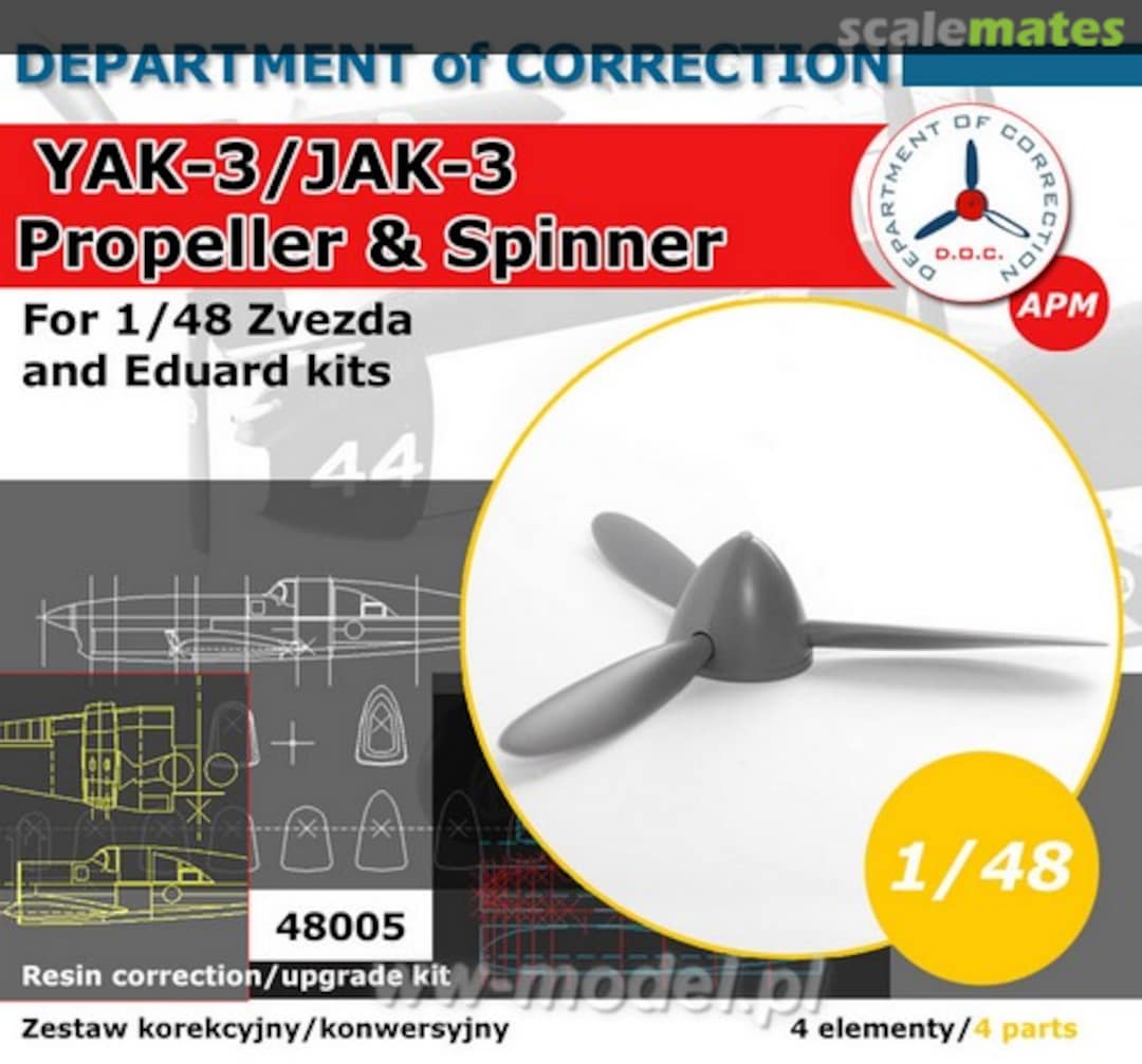 Boxart YAK-3 / JAK-3 Propeller & Spinner 48005 Department of Correction