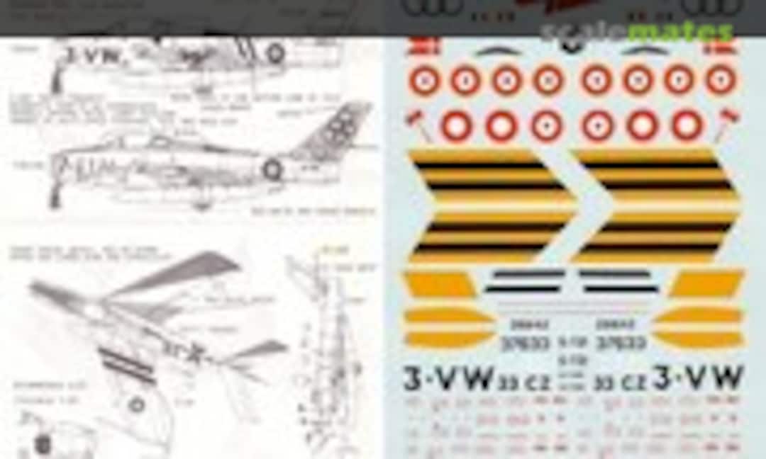 1:72 French F-84F 3e Escadrille Suez, Italian F-84F Getti Tonanti, Danish RF-84F 729 Eskadrille, French RF-84F Escadrille (Microscale 72-328) 72-328