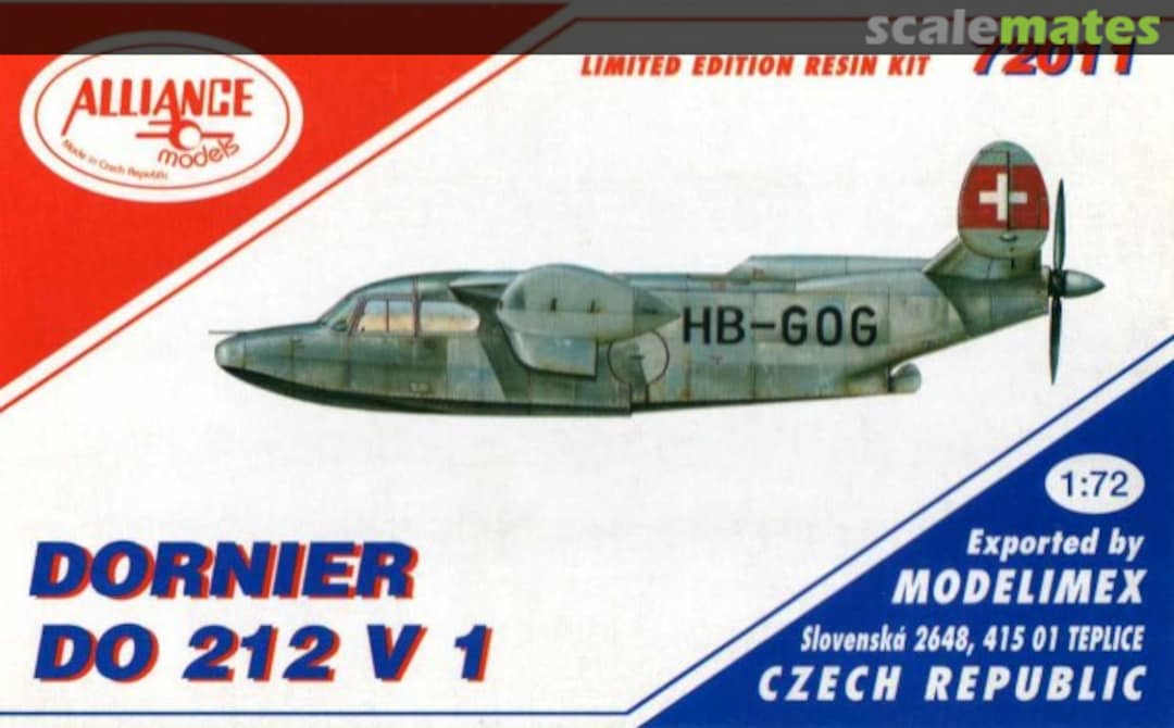 Boxart Dornier Do 212 V1 72011 Alliance Models Boxart Dornier Do 212 V1 72011 Alliance Models