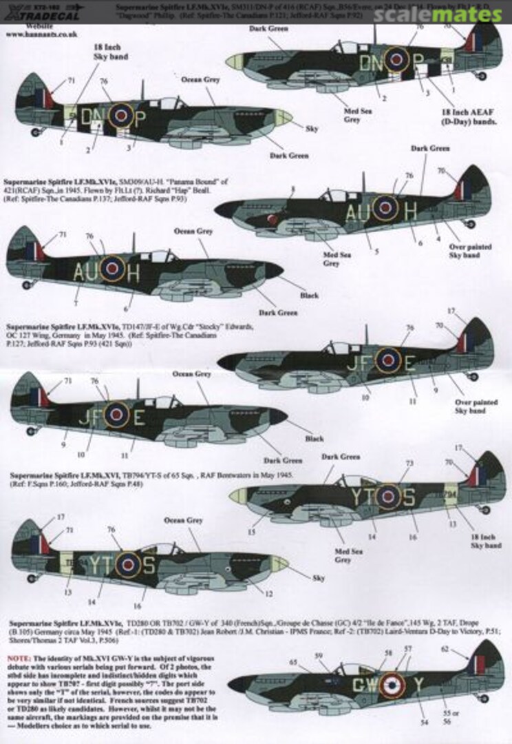 Boxart Supermarine Spitfire Mk.XVIe X72-182 Xtradecal Boxart Supermarine Spitfire Mk.XVIe X72-182 Xtradecal
