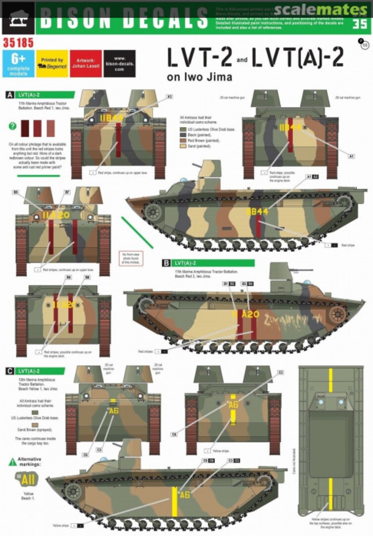 Boxart LVT-2 and LVT(A)-2 on Iwo Jima 35185 Bison Decals Boxart LVT-2 and LVT(A)-2 on Iwo Jima 35185 Bison Decals