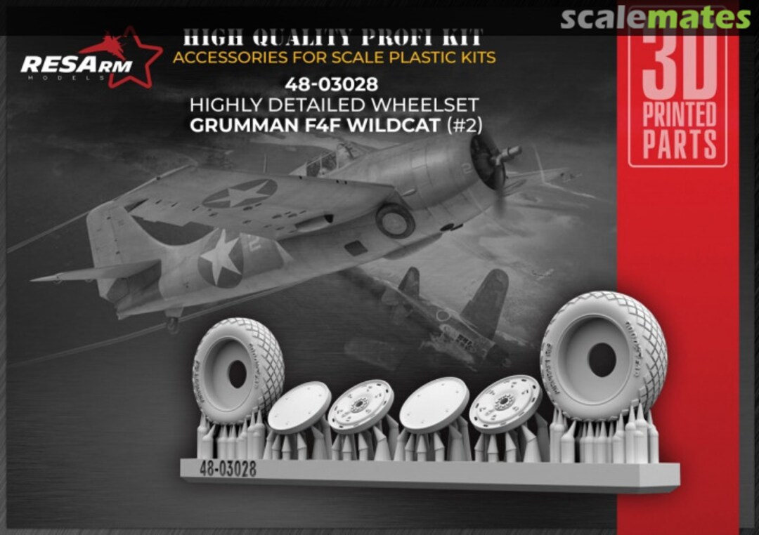 Boxart F4F Wildcat (#2) highly detailed wheel set 48-03028 RESArm Boxart F4F Wildcat (#2) highly detailed wheel set 48-03028 RESArm