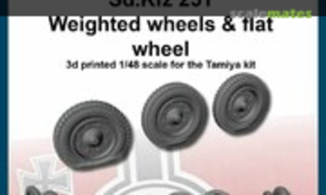 1:48 Sd.kfz 251 Weighted Wheels & Flat Tyre. (FC Model Trend 48445) 48445
