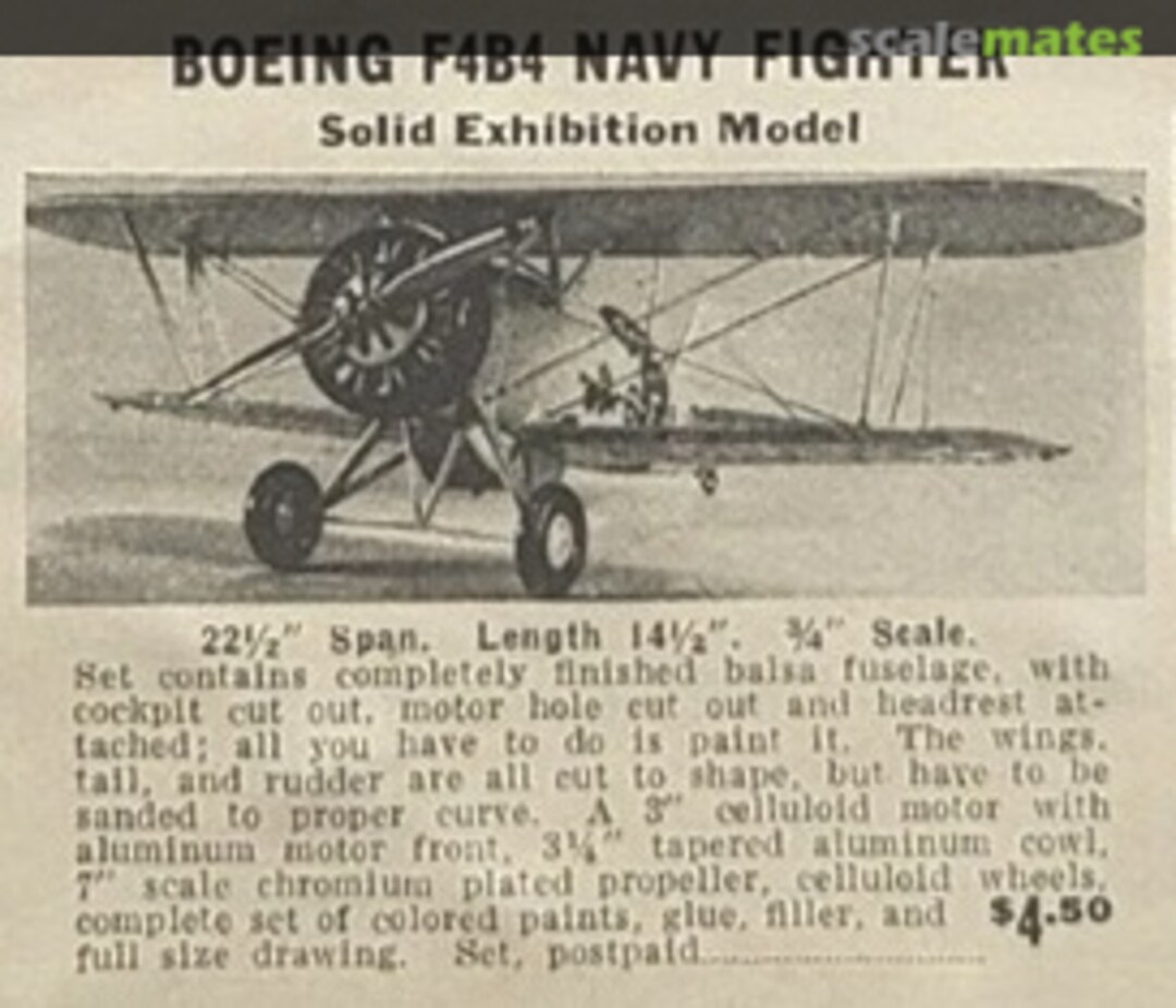 Boxart Boeing F4B4 Navy Fighter Miniature Aircraft Corp. Boxart Boeing F4B4 Navy Fighter Miniature Aircraft Corp.