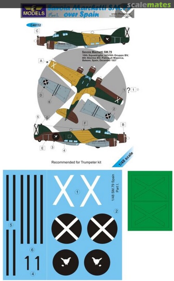 Boxart Savoia-Marchetti SM.79 over Spain - Part I C48112 LF Models Boxart Savoia-Marchetti SM.79 over Spain - Part I C48112 LF Models