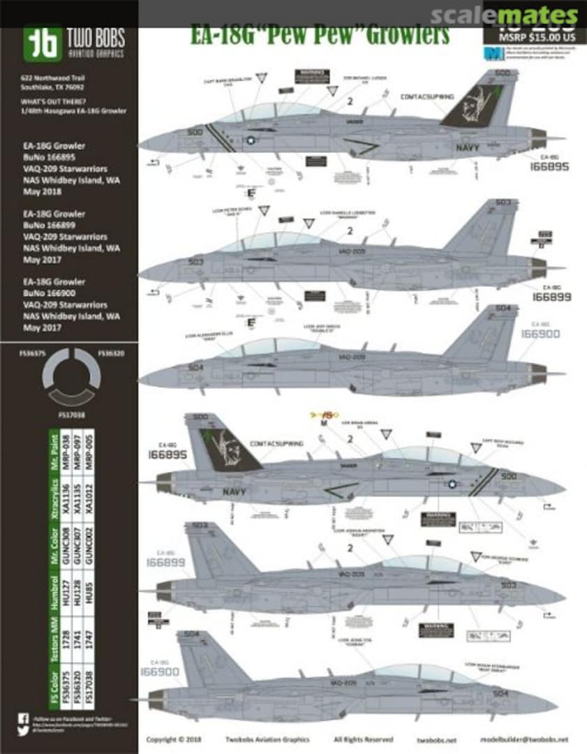 Boxart EA-18G "Pew Pew" Growlers 48-263 TwoBobs Aviation Graphics Boxart EA-18G "Pew Pew" Growlers 48-263 TwoBobs Aviation Graphics