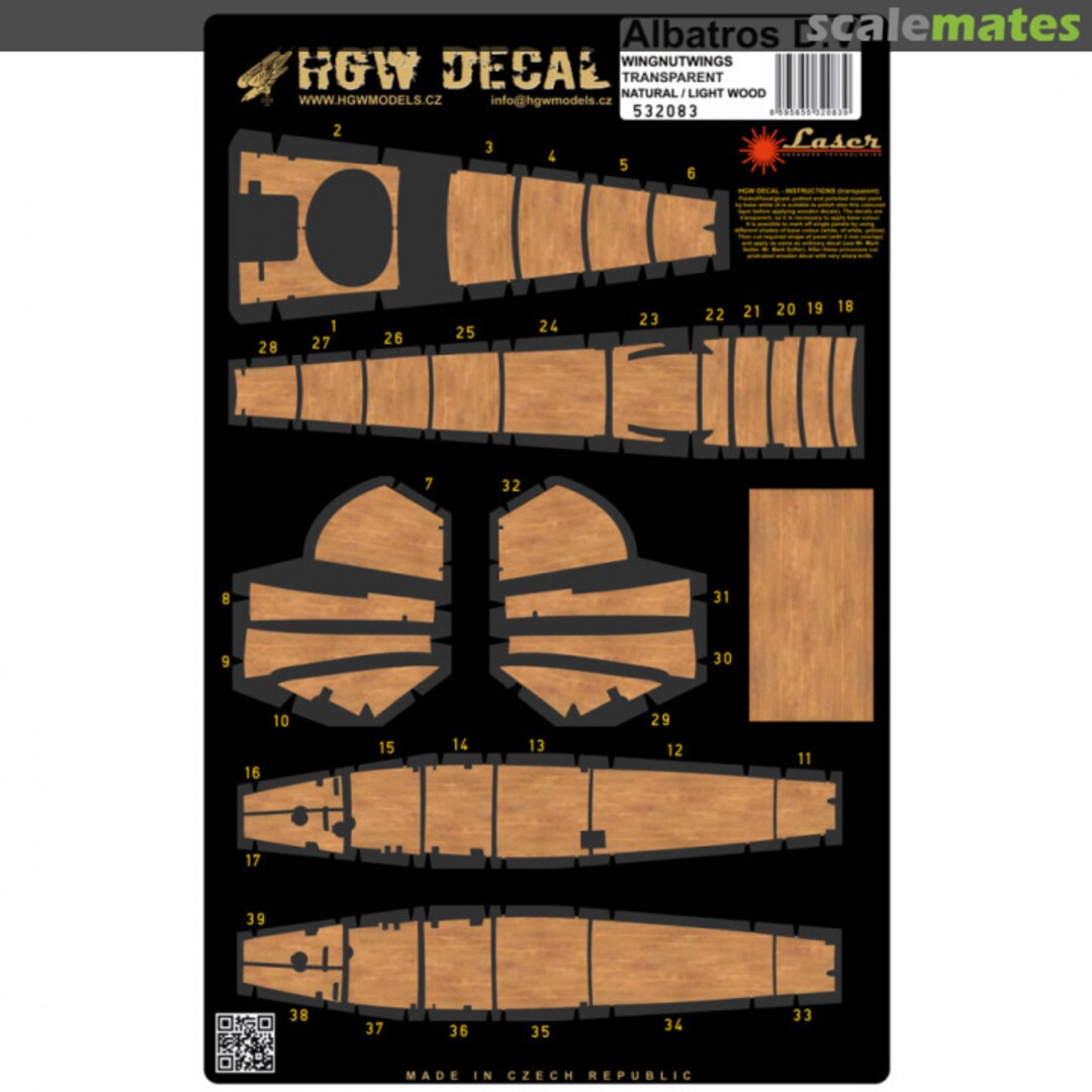 Boxart Albatros D.V - Laser-cut Light Wood Decal 532083 HGW Models Boxart Albatros D.V - Laser-cut Light Wood Decal 532083 HGW Models
