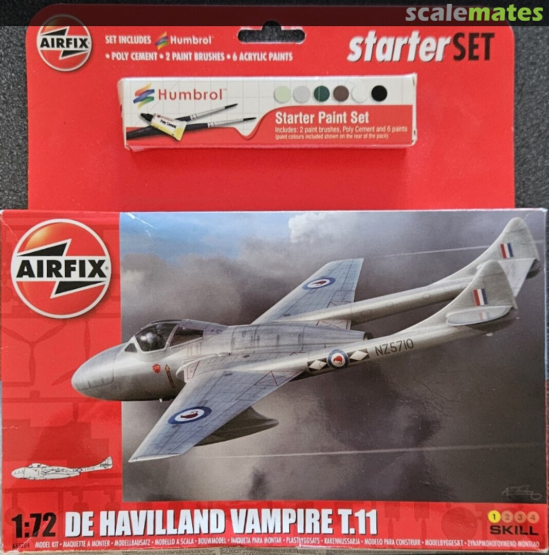 Boxart De Havilland Vampire T.11 A55204 Airfix Boxart De Havilland Vampire T.11 A55204 Airfix