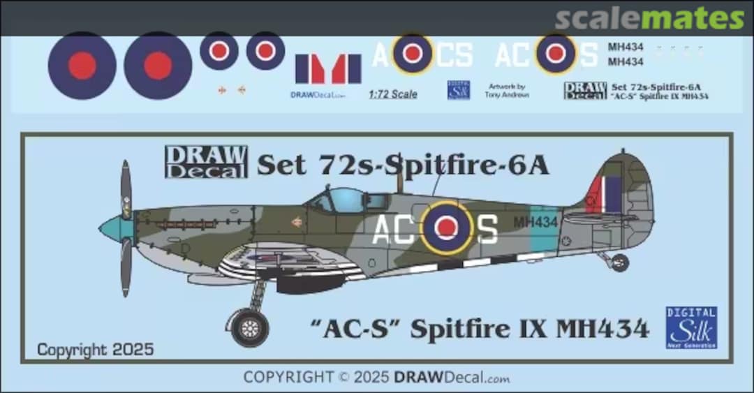 Boxart Supermarine Spitfire Mk.IX MH434 72-SPITFIRE-06A Draw Decal
