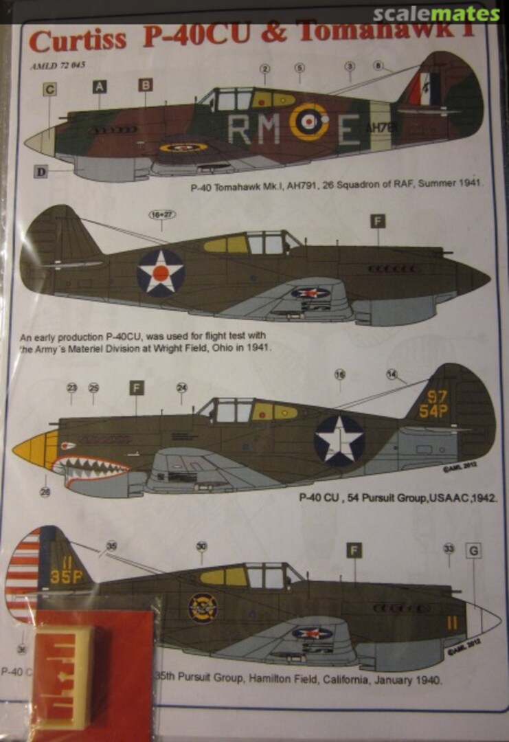 Boxart Curtiss P-40CU & Tomahawk 1 AMLD72045 AML Boxart Curtiss P-40CU & Tomahawk 1 AMLD72045 AML
