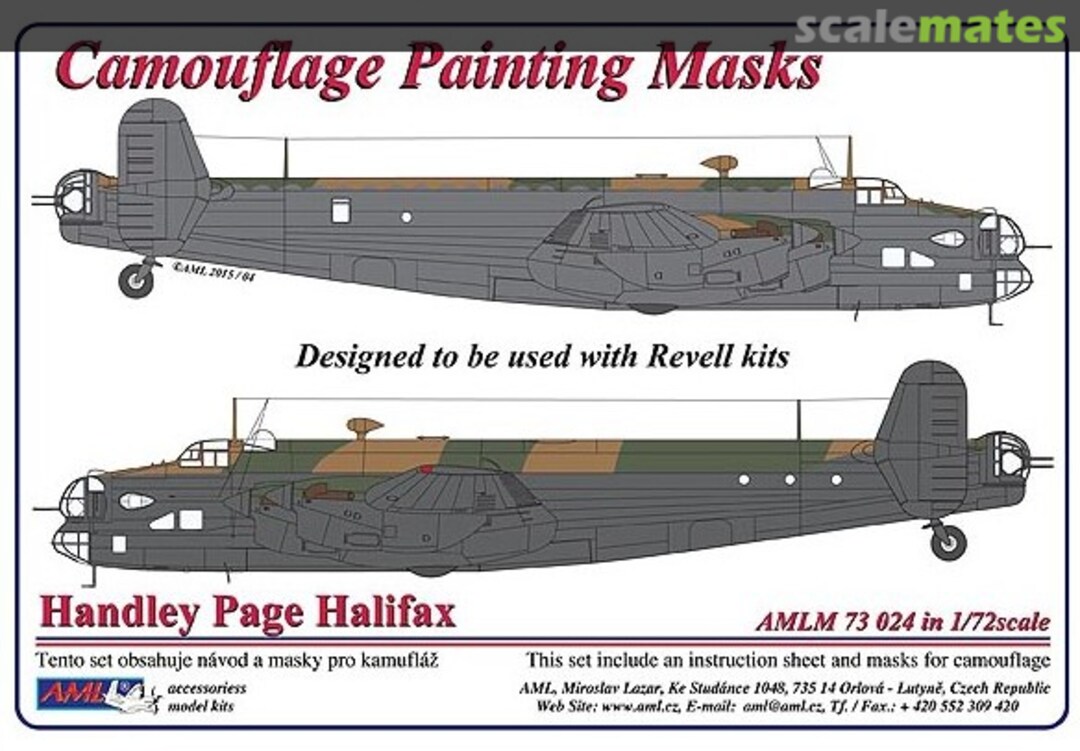 Boxart Handley-Page Halifax Camouflage Scheme Paint Mask AMLM73024 AML Boxart Handley-Page Halifax Camouflage Scheme Paint Mask AMLM73024 AML