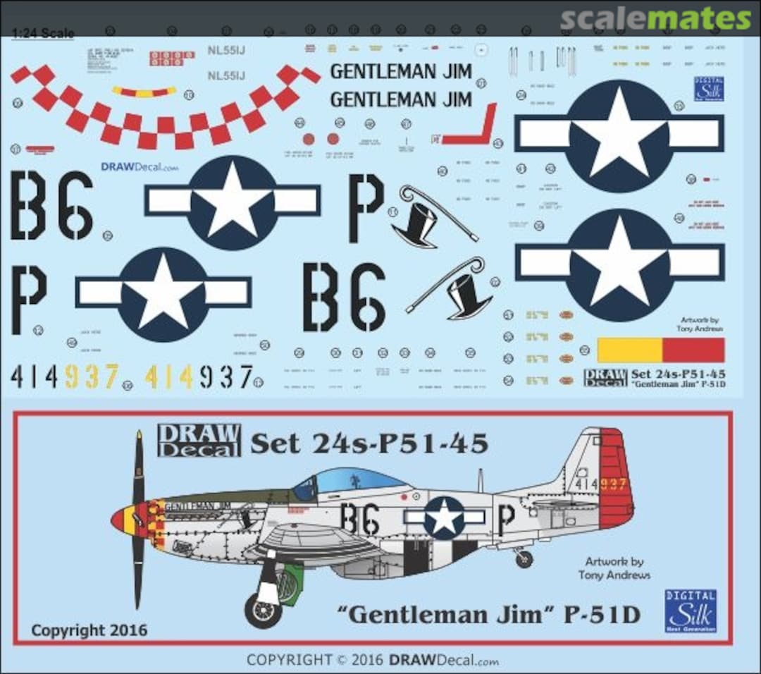 Boxart P-51D "Gentleman Jim" 24-P51-45 Draw Decal Boxart P-51D "Gentleman Jim" 24-P51-45 Draw Decal