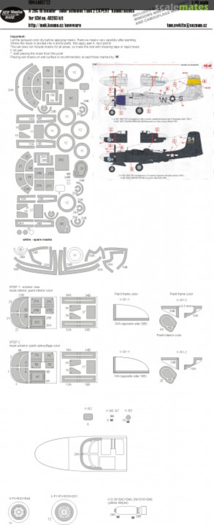 Boxart A-26C-15 Invader - color schemes 1 and 2 EXPERT kabuki masks NWAM0722 New Ware Boxart A-26C-15 Invader - color schemes 1 and 2 EXPERT kabuki masks NWAM0722 New Ware