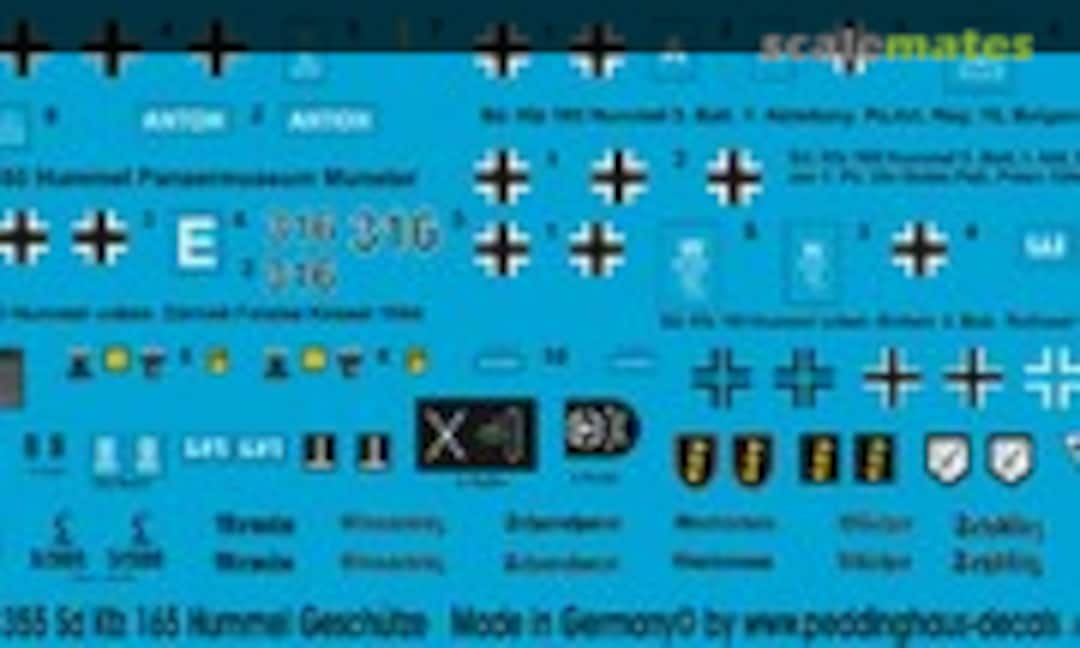 1:72 Sd Kfz 165 Hummel Geschütze (Peddinghaus-Decals EP 2355) EP 2355