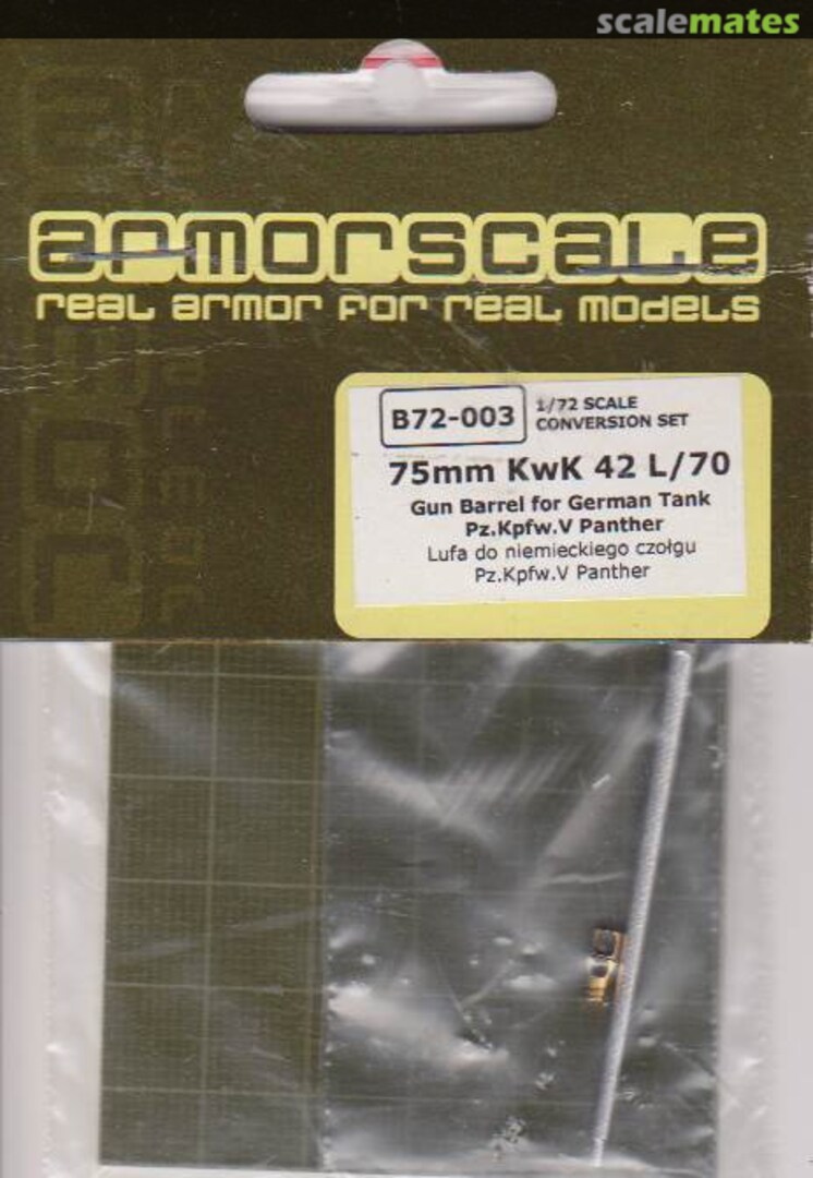 Boxart 75mm KwK 42 L/70 B72-003 Armorscale Boxart 75mm KwK 42 L/70 B72-003 Armorscale