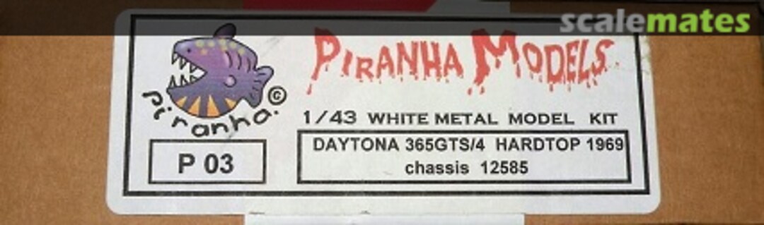 Boxart Daytona 365 GTS 4 Hard Top P03 Piranha Models Boxart Daytona 365 GTS 4 Hard Top P03 Piranha Models