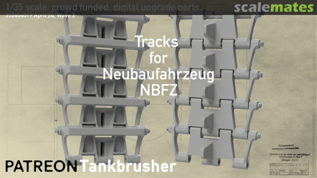 Boxart Tracks for Neubaufahrzeug (NBFZ) 352404019 Tankbrusher Scale Modeling Boxart Tracks for Neubaufahrzeug (NBFZ) 352404019 Tankbrusher Scale Modeling