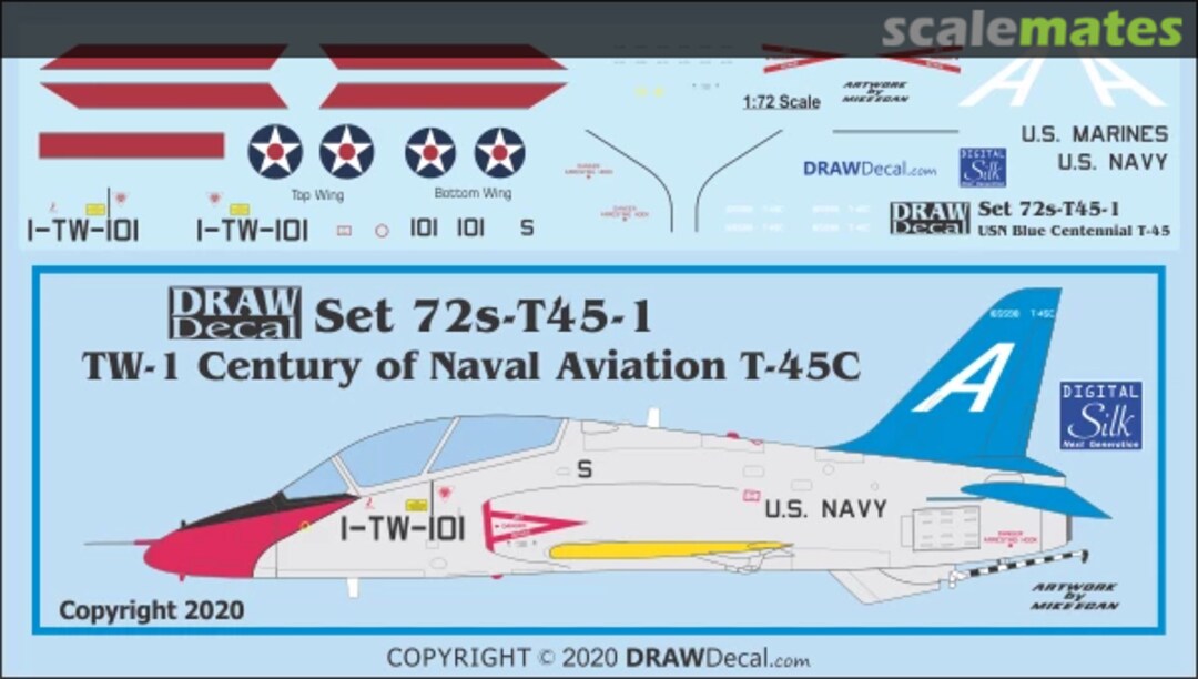 Boxart McDonnell Douglas T-45 C Goshawk - TW-1 Centennial - Blue 72-T45-01 Draw Decal Boxart McDonnell Douglas T-45 C Goshawk - TW-1 Centennial - Blue 72-T45-01 Draw Decal