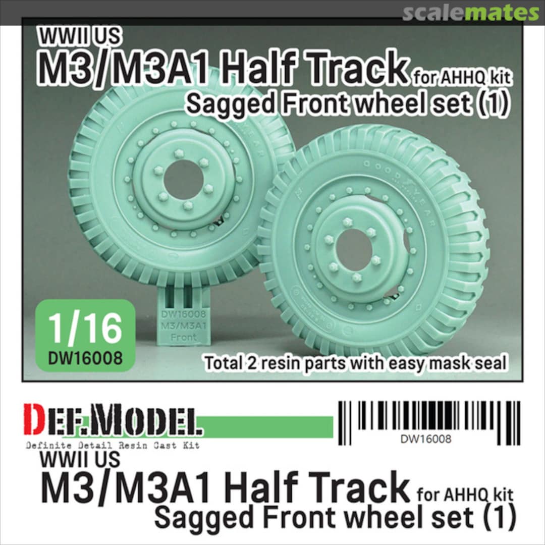 Boxart US M3/M3A1 Half Track Sagged Front wheel set (1) DW16008 Def.Model Boxart US M3/M3A1 Half Track Sagged Front wheel set (1) DW16008 Def.Model