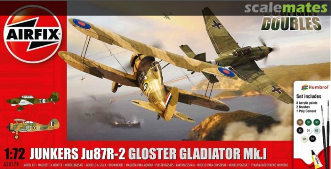 Boxart Junkers Ju 87R-2 & Gloster Gladiator Mk.I A50179 Airfix Boxart Junkers Ju 87R-2 & Gloster Gladiator Mk.I A50179 Airfix