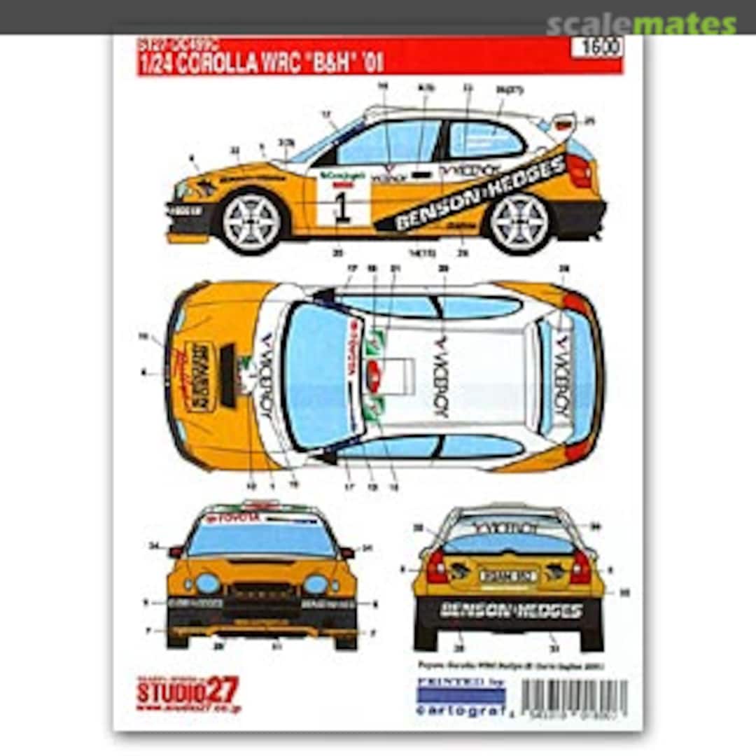 Boxart Corolla WRC B&H 2001 Sample ST27-DC499C Studio27