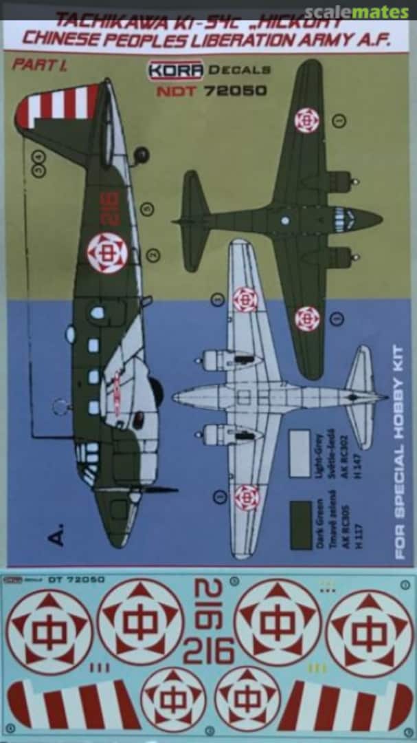 Boxart Tachikawa Ki-54C "Hickory" NDT72050 Kora Models Boxart Tachikawa Ki-54C "Hickory" NDT72050 Kora Models