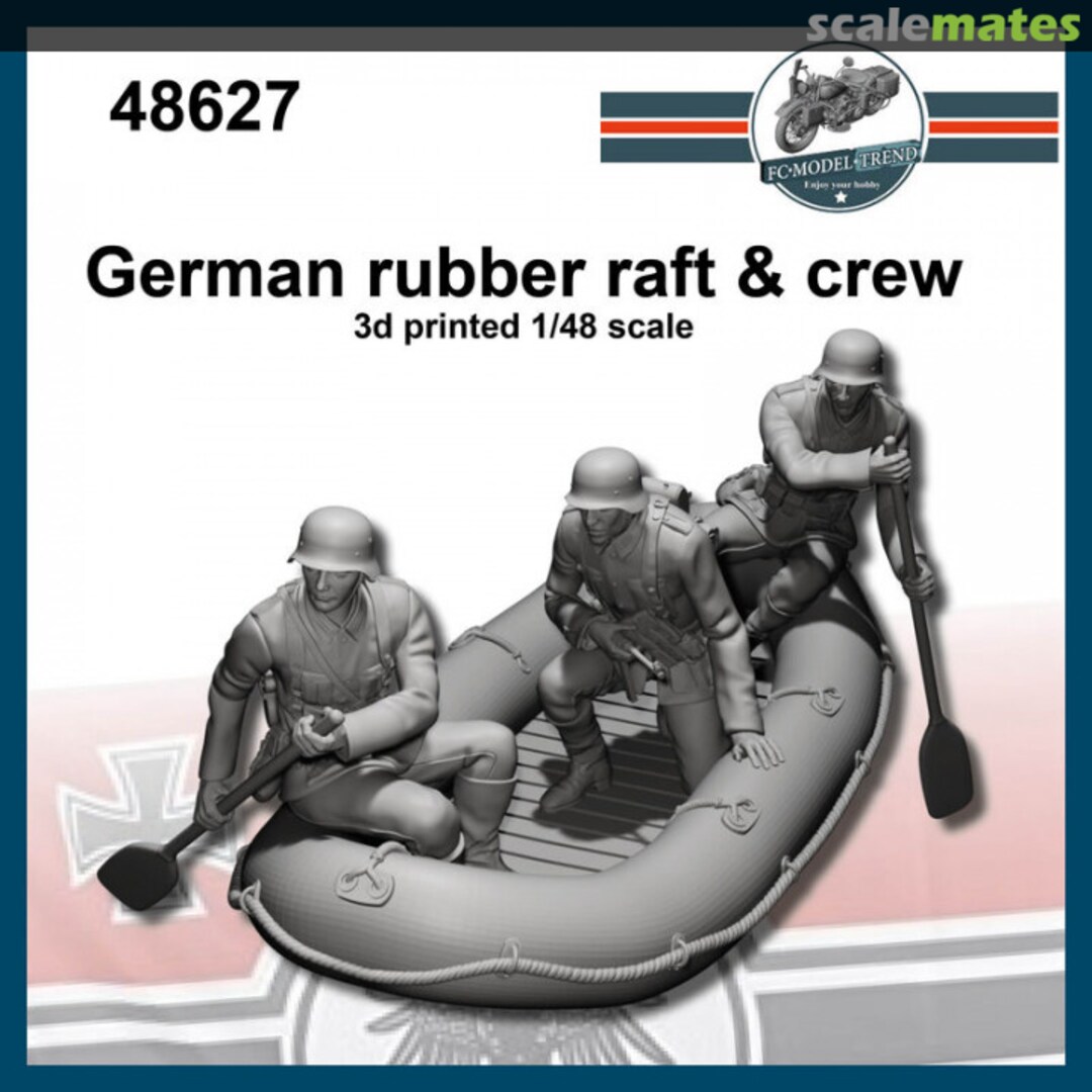 Boxart German Rubber Raft & Crew (3 Figures / 3D-Printed) 48627 FC Model Trend