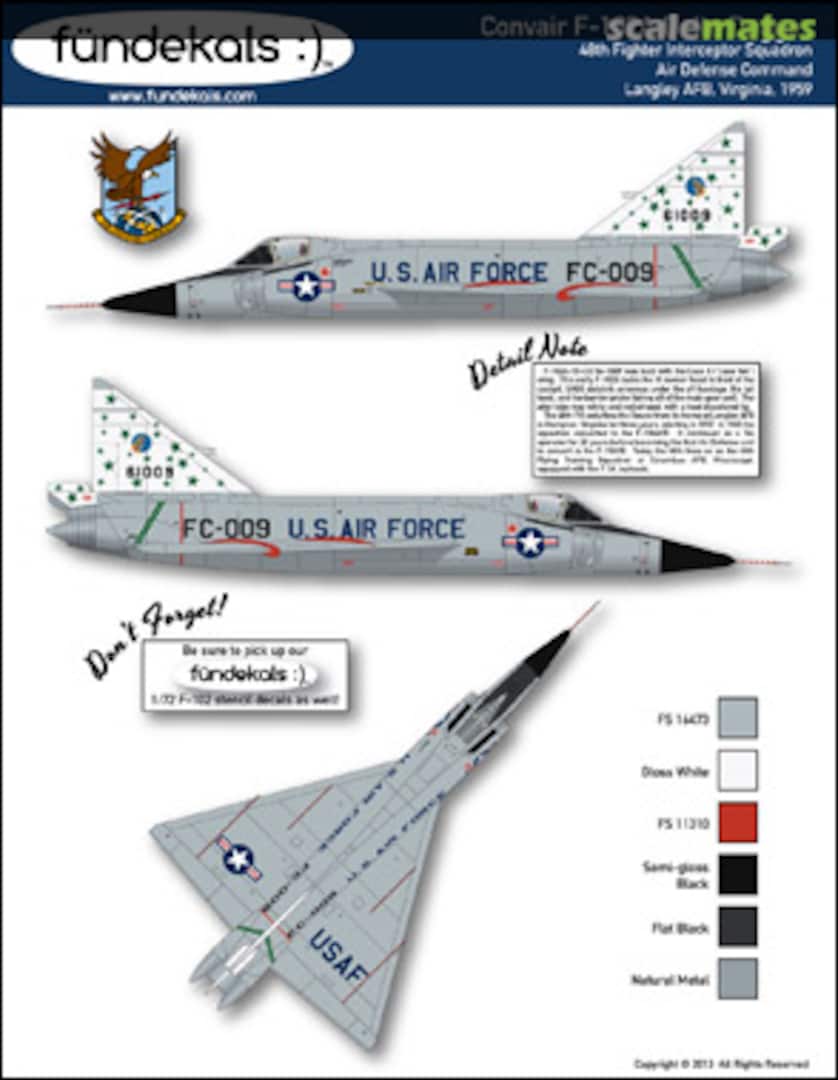 Boxart Convair F-102A 48th Fighter Interceptor Squadron ? fündekals Boxart Convair F-102A 48th Fighter Interceptor Squadron ? fündekals