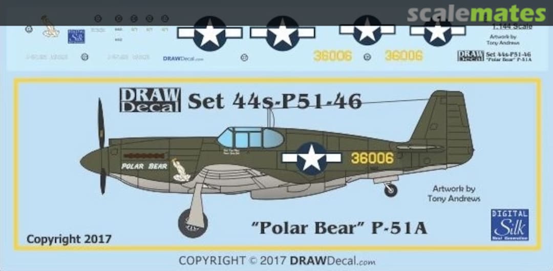 Boxart P-51A “Polar Bear” 44-P51-46 Draw Decal Boxart P-51A “Polar Bear” 44-P51-46 Draw Decal