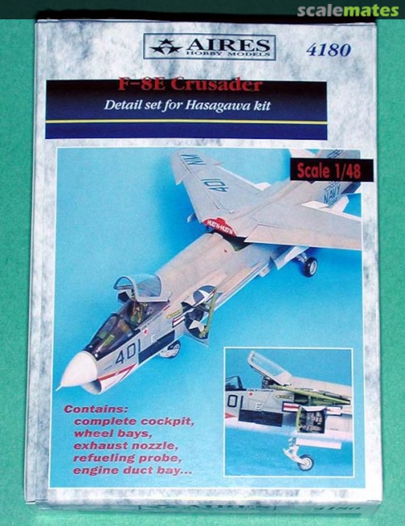 Boxart F-8E Crusader detail set 4180 Aires Boxart F-8E Crusader detail set 4180 Aires