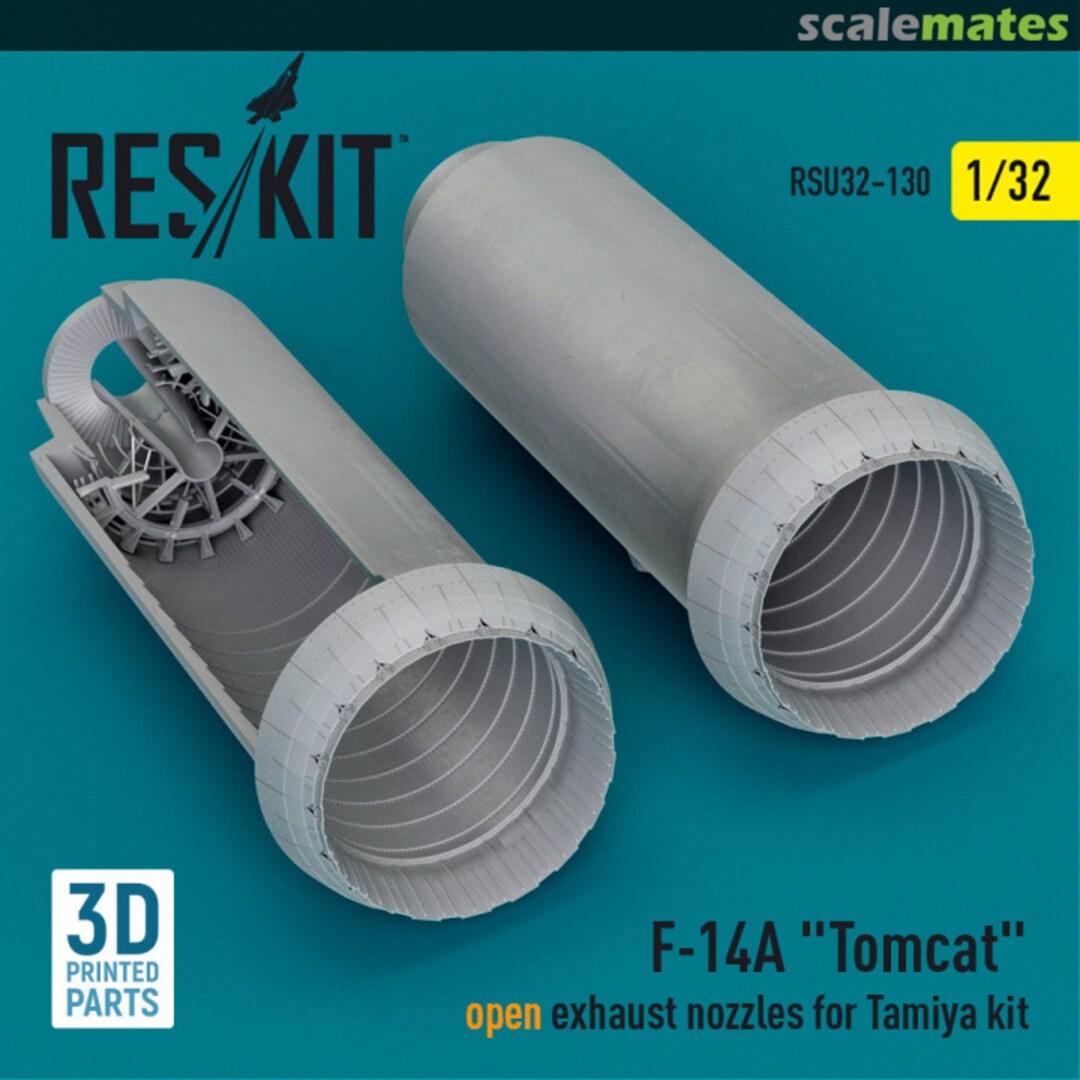 Boxart F-14A Tomcat open exhaust nozzles (3D Printed) RSU32-0130 ResKit Boxart F-14A Tomcat open exhaust nozzles (3D Printed) RSU32-0130 ResKit