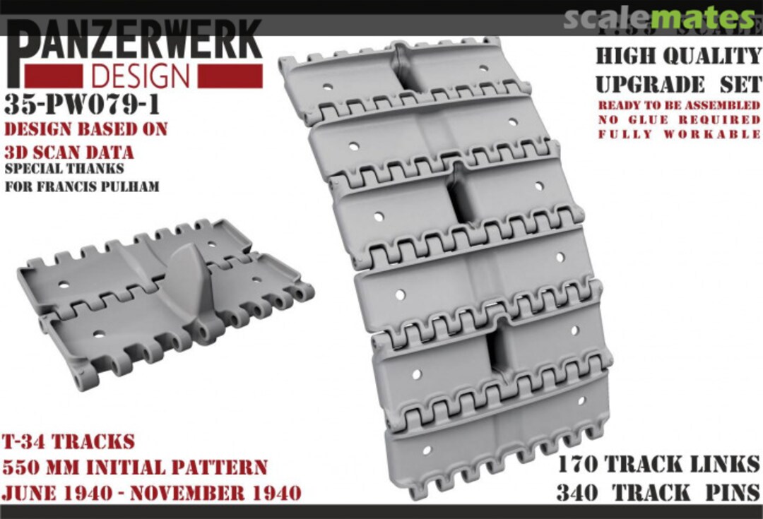 Boxart T-34 tracks 550 mm wide Jun 1940-Nov 1940 35-PW079-1 Panzerwerk design Boxart T-34 tracks 550 mm wide Jun 1940-Nov 1940 35-PW079-1 Panzerwerk design